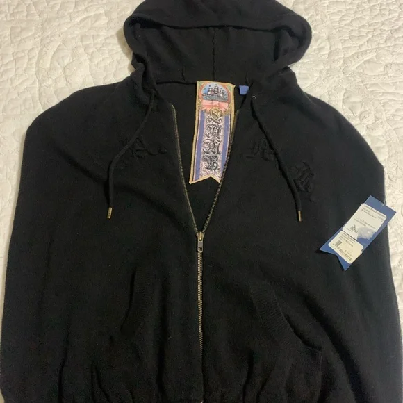 L.A.M.B. Black Hooded Sweater Vest - Picture 1 of 11